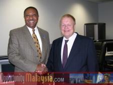 Meeting at the Florida Space Authority.Captain Winston Scott, Executive Director of The Florida Space Authority and Bernhard Schutte the CEO of Digital Media Network after a successful meeting.