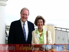 Bernhard Schutte and Mimi Bauer enjoying the view from the penthouse suite at the Atlantic Hotel in Fort Lauderdale.From Left to right: Bernhard Schutte, CEO of Digital Media Network (DMNI) and Mimi Bauer.