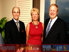 Jacques Roy, June Wolfe and Bernhard Schutte.From Left to right: Jacques Roy, General Manager of The Atlantic Hotel, June Wolfe, President or South Florida Manufacturers Association and Bernhard Schutte, CEO of Digital Media Network (DMNI)