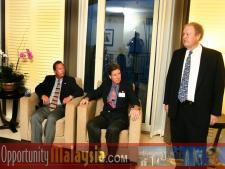 Bernhard Schutte, giving an audio visual live Internet presentation about Opportunities in Malaysia. From Left to right: Michael Corbit, Executive Director of the Internet coast, John McCartney, Director for Florida, U.S Department of Commerce and Bernhard Schutte, CEO of Digital Media Network (DMNI)