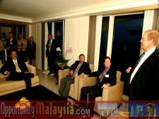 Bernhard Schutte, CEO of Digital Media Network (DMNI), giving an audio visual live Internet presentation about Opportunities in Malaysia. From left to right: Jim Tarlton, President & CEO of the Broward Alliance. Thomas Bernthaler, CIO of Digital Media Network(DMNI) and Chris Cronje, President & CEO of Alpine Engineered Products. Michael Corbit, Executive Director of the Internet coast and John McCartney, Director for Florida, U.S Department of Commerce and Bernhard Schutte, CEO of Digital Media Network (DMNI)